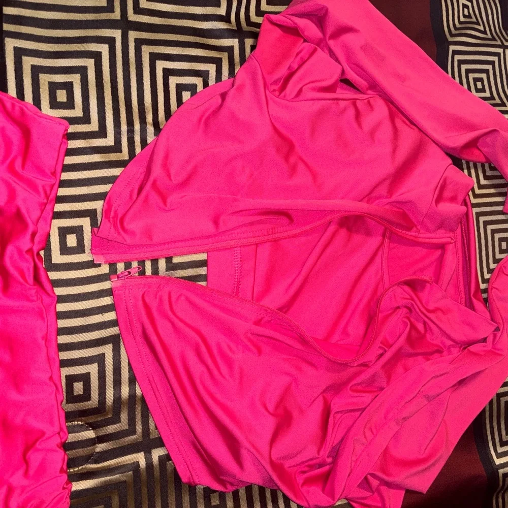 SHEIN Vibrant Fuchsia Three- Piece Active Set - Picture 3 of 8